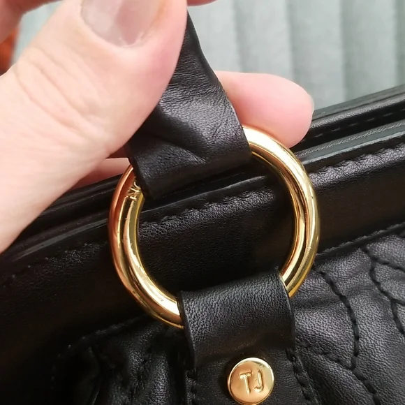 TJ Collection Black Doctor Style Bag, Genuine Leather, NWOT - Picture 9 of 10